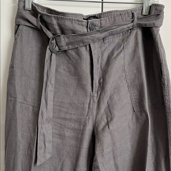 TAHARI Gray Women's High Waist Straight Leg Linen Trousers, Size 10 - Picture 4 of 13